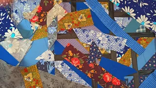 A way to combine any fabrics! A patchwork block of scraps. Patchwork for beginners. MK