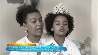 Mãe vence desafio no Hora do Faro para realizar sonho de Mini Miss