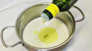 Just add olive oil to the milk! You'll be amazed! Recipe in 5 minutes
