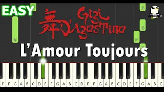 L'Amour Toujours - Gigi D'Agostino | EASY Piano Tutorial | [Synthesia + MIDI file]