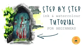 Ink & Watercolour Sketching For Beginners - Step by Step Tutorial