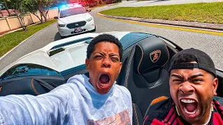 Lamborghini Race Turns Into HIGH SPEED COP CHASE !!!!!