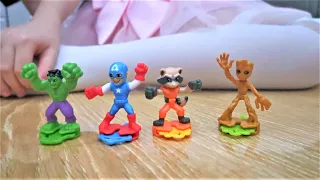 Новые киндер сюрприз марвел. Аня и Саша начинают собирать коллекцию. Marvel Kinder surprise egg.