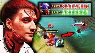Arteezy decided to stop SATANIC's (15-year-old genius) streak, and this happened.