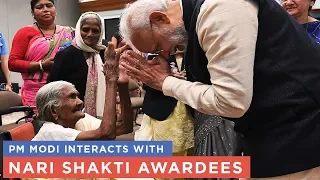 PM Modi interacts with Nari Shakti Awardees