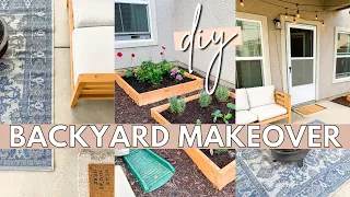 DIY OUTDOOR MAKEOVER ON A BUDGET | diy backyard makeover + diy no-dig planter boxes + diy patio
