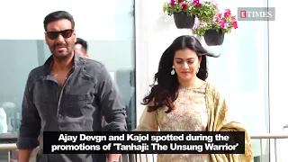 Ajay Devgn and Kajol SPOTTED during the promotions of 'Tanhaji: The Unsung Warrior'