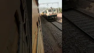 High Speed perfect crossing of Train. Honking, Chugging and Smoking.