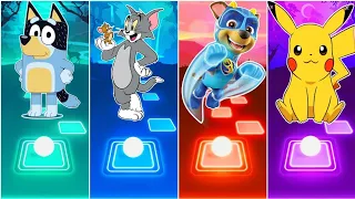 Bluey Vs Tom and Jerry Vs Might Pups marshal Vs Pikachu!!! tiles hop edm rush