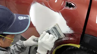 The process of restoring a car that has been in an accident to like new