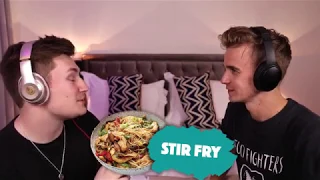 Oli describing "Stir Fry" to Joe with a Speech Jammer