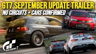 GT7 SEPTEMBER Update Trailer | Still no Circuits, & All 3 Cars Confirmed for Gran Turismo 1.38