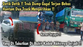 Detik Detik Truck Terjun Bebas Hantam 2 Truk Segali Gus Sopir Kabur Kernet Terjepit Di Bukit Kodok