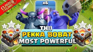 Th11 Pekka Bobat Attack Strategy (2023) | Best Th11 Pekka Bowler & Bat Spell Attack - Clash of Clans
