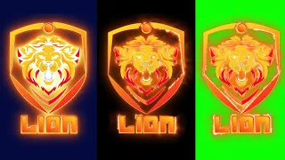 Black/Green Screen Epic Fire Lion mascot logo Animation and lion sound effect | VFX | No Copyright