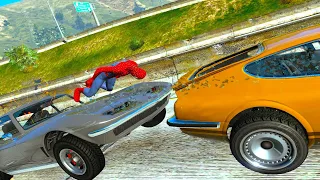 GTA 5 Spiderman - No Seatbelt Car Crashes Compilation Spider-Man Fails (Euphoria physics Showcase)