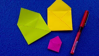 How to make an envelope out of paper without glue yourself. An envelope for notes and paper hearts.