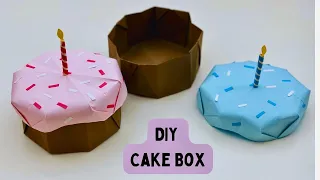 🔸DIY Origami Paper Cake Box / Paper Craft / Origami Storage Box DIY 🥰 / Organizer Box #diy #craft