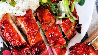 Juicy Chinese Char Siu Roasted Red Chicken from the Oven - Irresistible Recipe from China