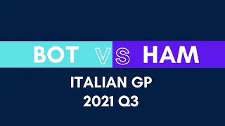 Bottas v Hamilton lap telemetry comparison with minisectors | Italian Grand Prix 2021 Q3