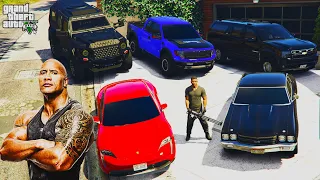 GTA 5 - Stealing The Rock Famous  movies Cars with Franklin! (Real Life Cars #85)