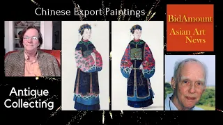 Antique Collecting Rare Pair of Chinese Export Watercolors From the Forbes Collection