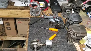 Video 2 on stihl 025/ms250 rebuilds: How to install piston rings and let's discuss some parts