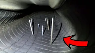 GoPro Inside a CAR TIRE (TIRE vs NAILS)