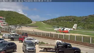 St. Barts Twin Otter Crashes Into Helicopter While Landing Runway 28