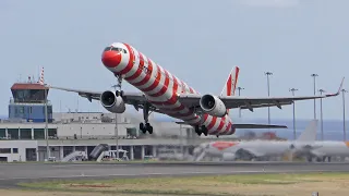 Condor Boeing 757-300 'Passion Livery' departing Madeira Airport (4K)