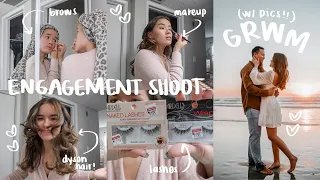 GRWM for an engagement photoshoot + pictures!!! (wedding updates chit chat)