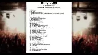 Billy Joel Setlist - AT&T Park - San Francisco - California - 5 September 2015