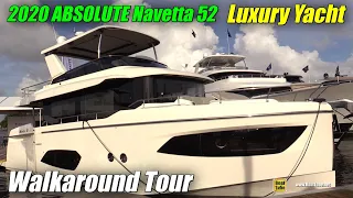 2020 Absolute Navetta 52 Luxury Yacht Walkaround Tour - 2020 Fort Lauderdale Boat Show