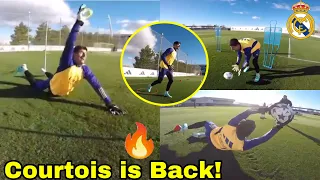 Thibaut Courtois Returns to Training on the Pitch!🔥Courtois is Back to Real Madrid Training