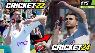 A Detailed Comparison of Cricket 22 and Cricket 24 | Playing Ashes in Cricket 22 vs Cricket 24 | 4K