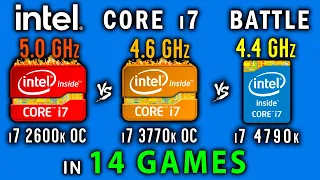 i7 2600k OC 5 GHz vs i7 3770k OC 4.6 GHz vs i7 4790k stock in 14 games