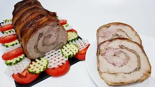 РУЛЕТ из КОРЕЙКИ с БЕКОНОМ ( loin roll with bacon )