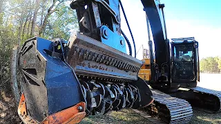 INCREDIBLE 30 TON MULCHER FEARS NO TREE! TMC CANCELA EXCAVATOR MULCHER IN ACTION!