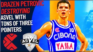 Drazen Petrovic DESTROYING Asvel with Three-Pointers | European Winners Cup 1987