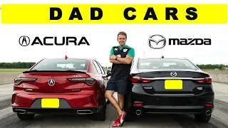 2021 Acura TLX A Spec taking on Mazda6 Turbo in a drag and roll race | Dad Sedans Challenge