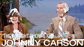 Sally Field and Johnny Get Into a Shaving Cream Fight | Carson Tonight Show