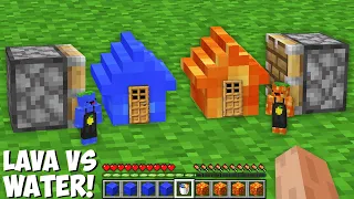 What if YOU COMBINE TINY LAVA VS WATER HOUSE in Minecraft ? SMALL HOUSE BATTLE !