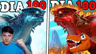 DUELO DE ELEMENTAIS! GIGANTE FIRE KING TITAN E GIGANTE ICE KING TITAN! 100 DIAS ARK