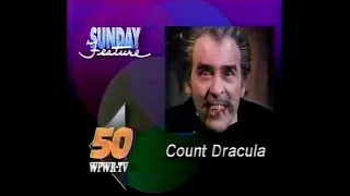 WPWR TV-50 intro back to "Count Dracula" film w/ Chris Lee, Herbert Lom & Directed By jess Franco...