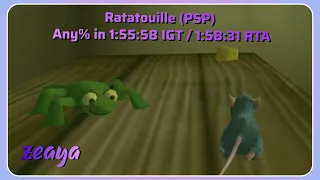 (Former WR - see description) Ratatouille (PSP) Any% Speedrun in 1:55:58 / 1:58:31 by zeaya