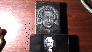 Гравировка малого портрета (Альберта Энштейна) на граните.Таймлапс.