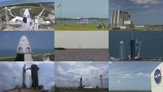 SpaceX DM-2 Launch 9 Camera Angles Synchronized in 4K