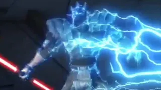 Count Dooku spams force lightning on Savage Opress