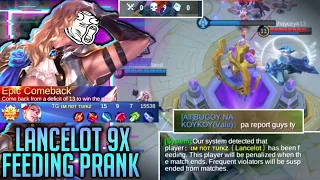 LANCELOT PRANK!!! 9 DEATHS TOTAL!!! MOST EPIC COME BACK!! WE ALMOST LOST |THEY ALL SHOCKED!!! |MLBB