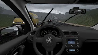 Volkswagen Polo 2010 1.6 - City Car Driving - Rain Drive | Logitech G29 Steering Wheel Gameplay